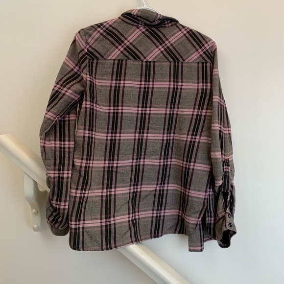 Pink and Grey long sleeve flannel - Picture 2 of 2